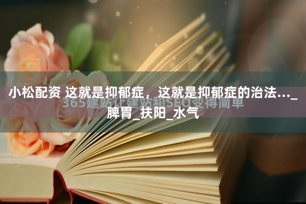 小松配资 这就是抑郁症，这就是抑郁症的治法..._脾胃_扶阳_水气